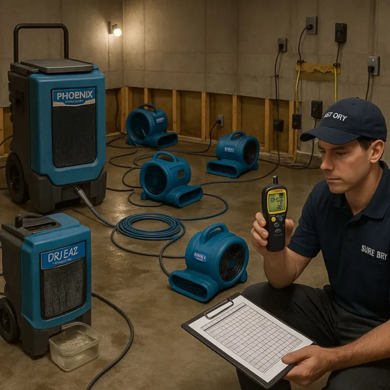 Structural Drying and Dehumidification process in Silverton, OH